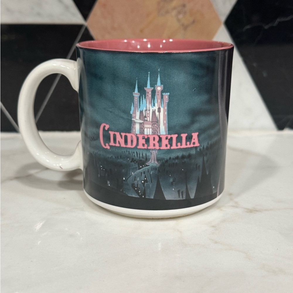 Vintage Cinderella Castle Mug - Black and Pink